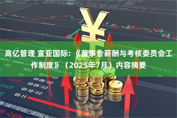 高亿管理 宣亚国际: 《董事会薪酬与考核委员会工作制度》（2025年7月）内容摘要