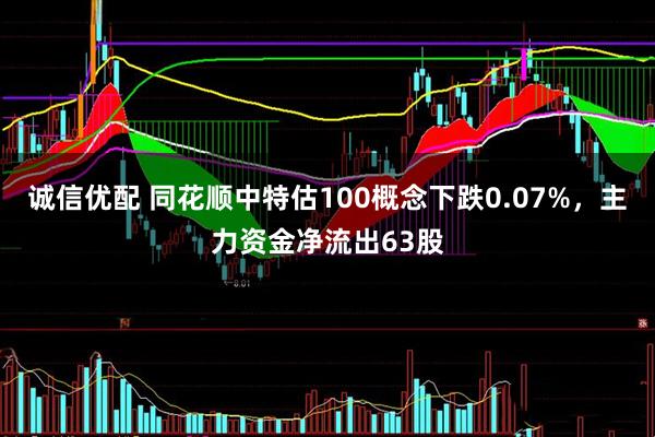 诚信优配 同花顺中特估100概念下跌0.07%，主力资金净流出63股